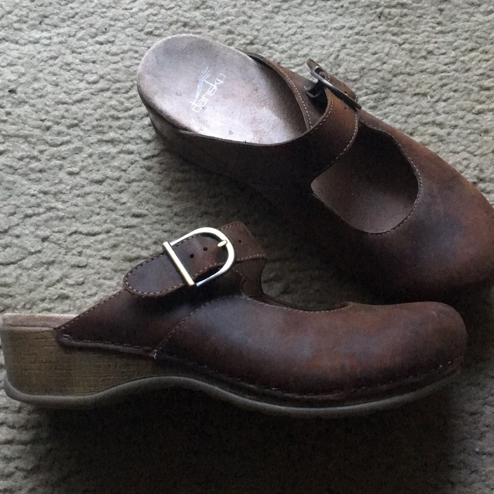 Dansko Brown Leather Clogs Size 39